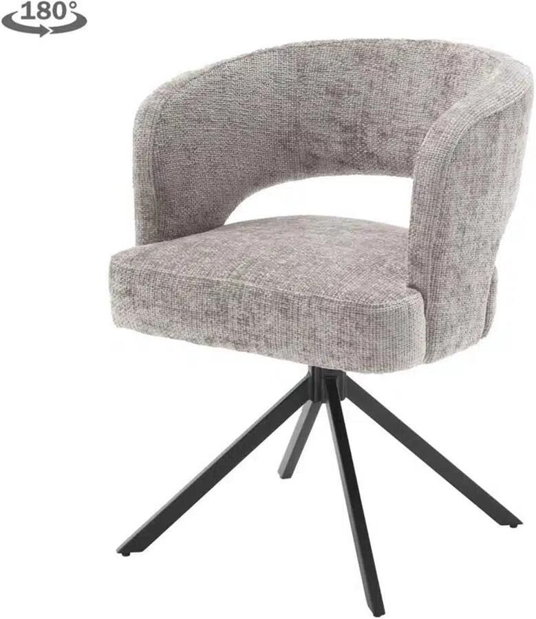 Tower Living eetkamerstoel Mura draaibaar met arm silver