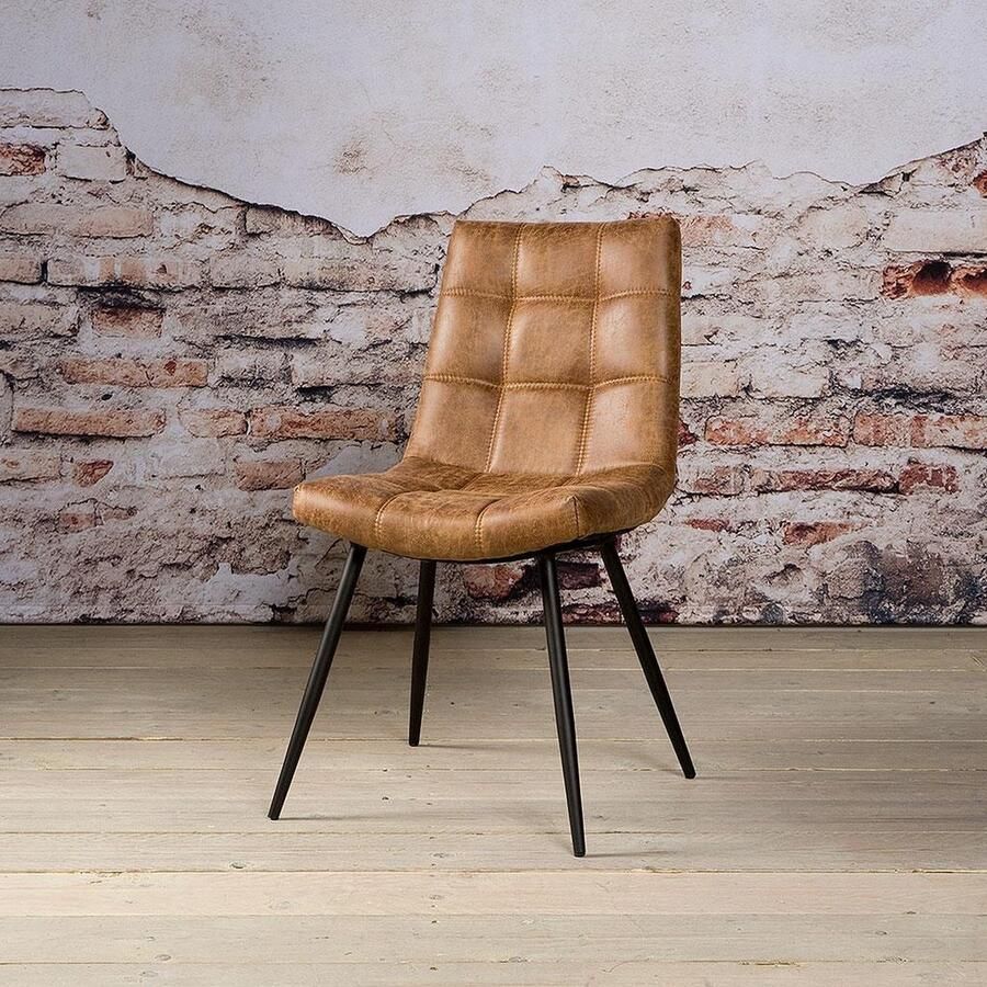 Tower Living Eetkamerstoel Navarra Cognac Stof