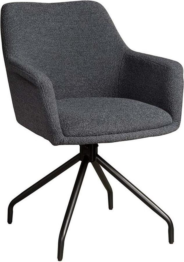 Tower Living eetkamerstoel Ortana draaibaar met arm donkerblauw