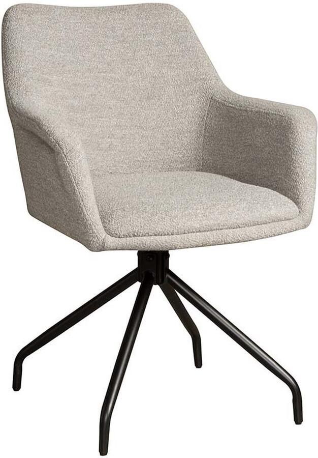 Tower Living eetkamerstoel Ortana draaibaar met arm draaibaar lichtgrijs stof
