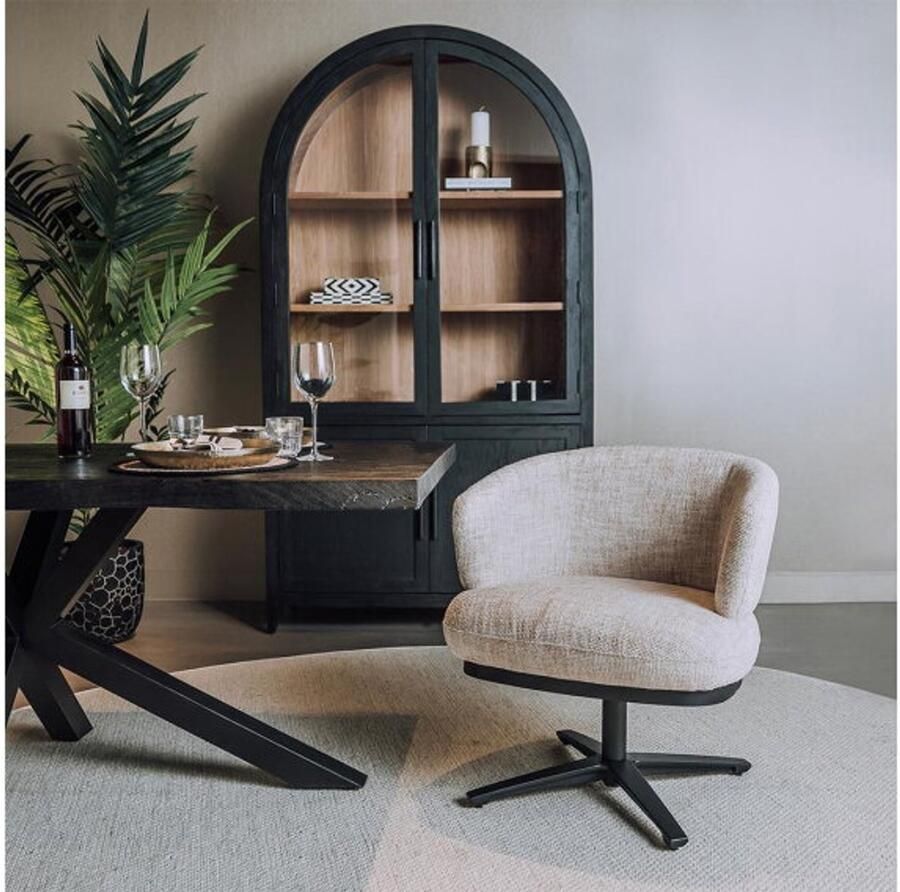 Tower Living Eetkamerstoel Perca draaibaar Chenille TED 24 off white