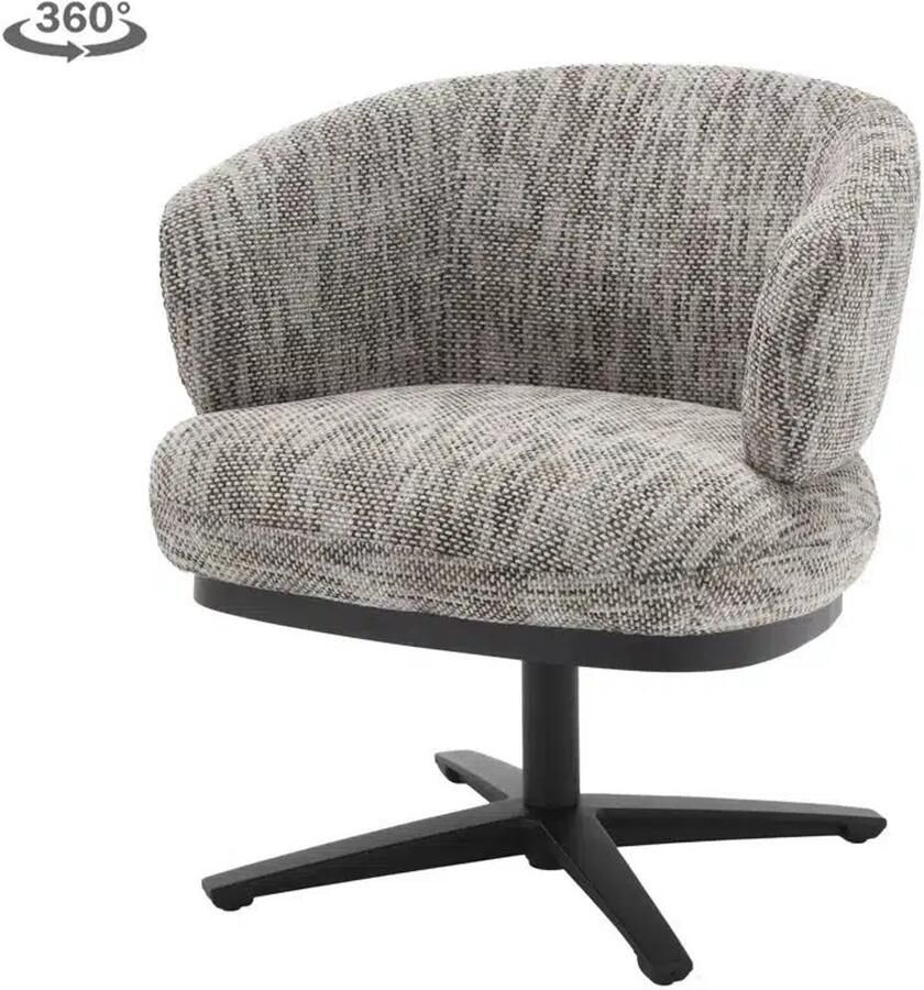 Tower Living eetkamerstoel Perca draaibaar met arm wit-grijs