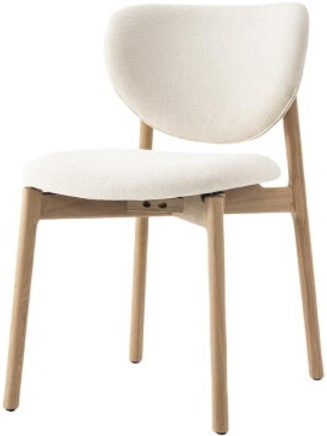 Tower Living Eetkamerstoel Pimonte eiken stof Sahara 102 ivory