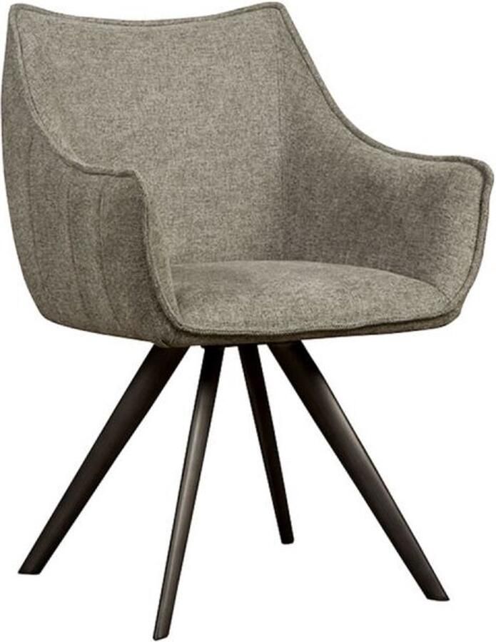 Tower Living eetkamerstoel Riviera draaibaar met arm grijs