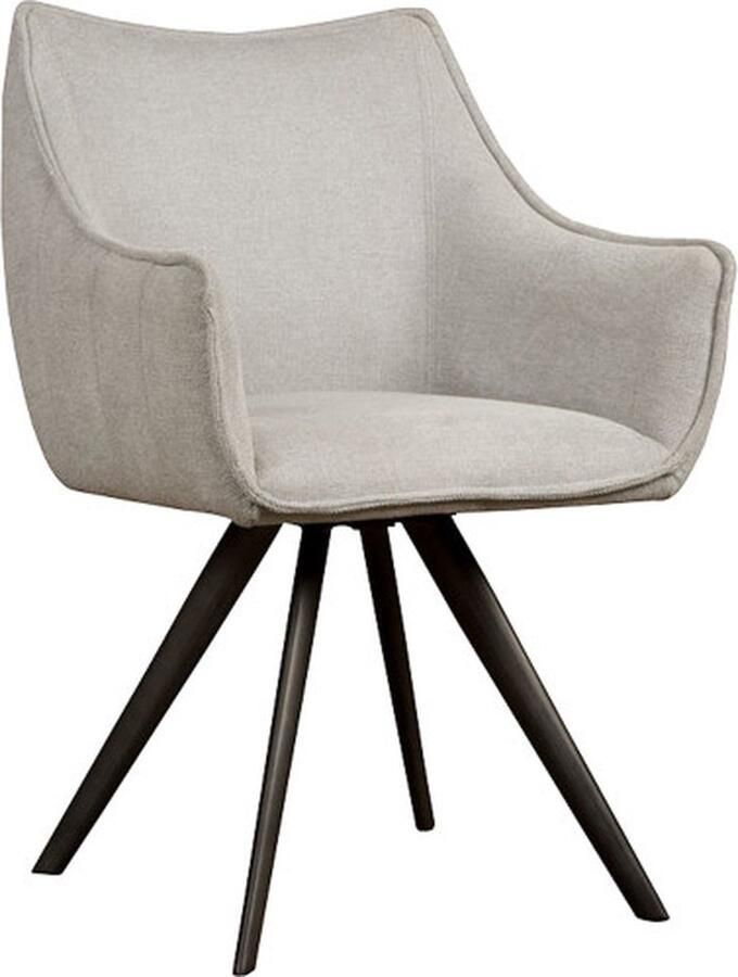 Tower Living eetkamerstoel Riviera draaibaar met arm lichtgrijs