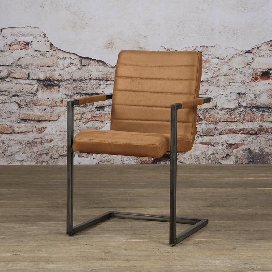 Tower Living Eetkamerstoel Rocca Cognac Stof