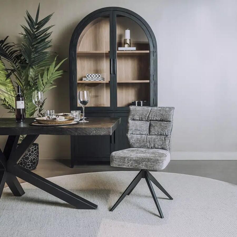 Tower Living eetkamerstoel Rosora draaibaar grijs