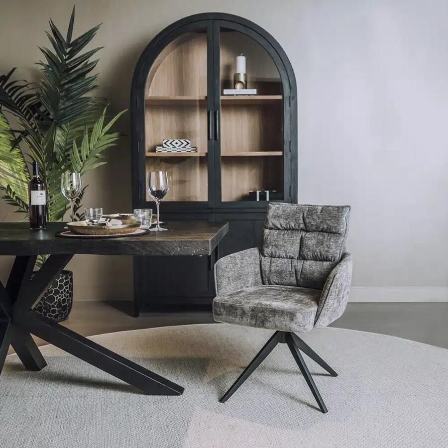 Tower Living eetkamerstoel Rosora met arm grijs