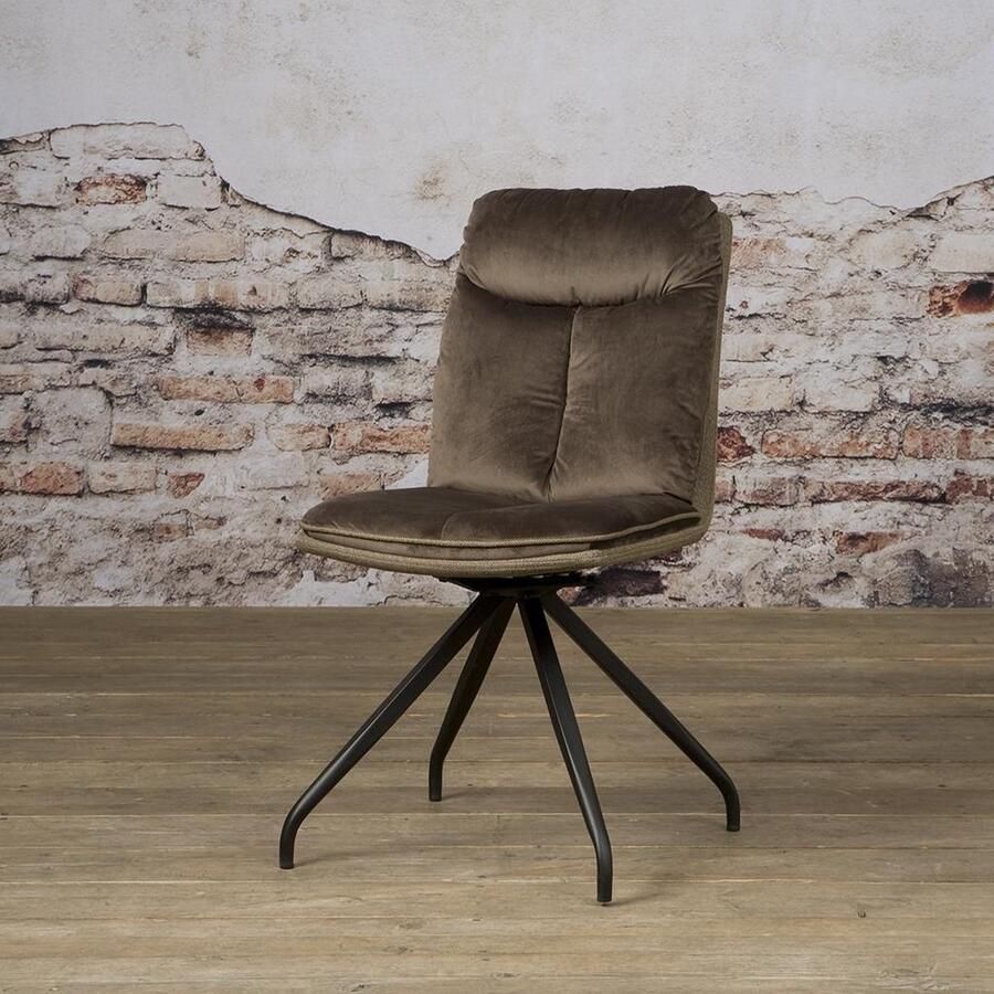 Tower Living Eetkamerstoel Rota Bruin Stof