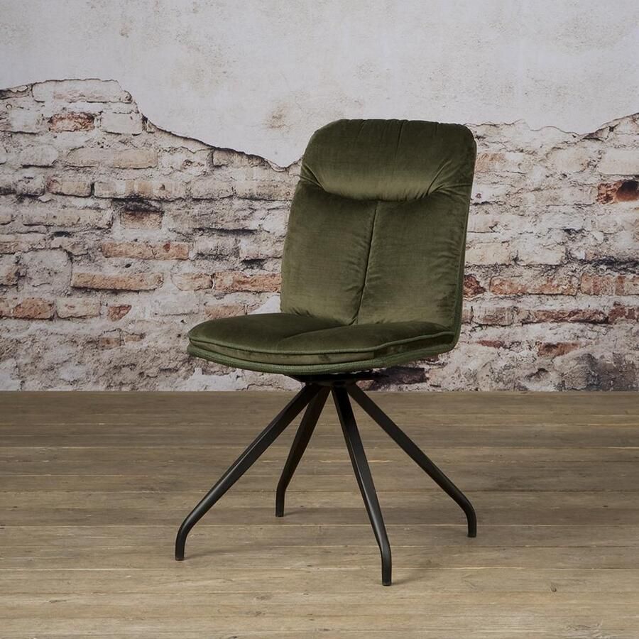 Tower Living Eetkamerstoel Rota Groen Stof