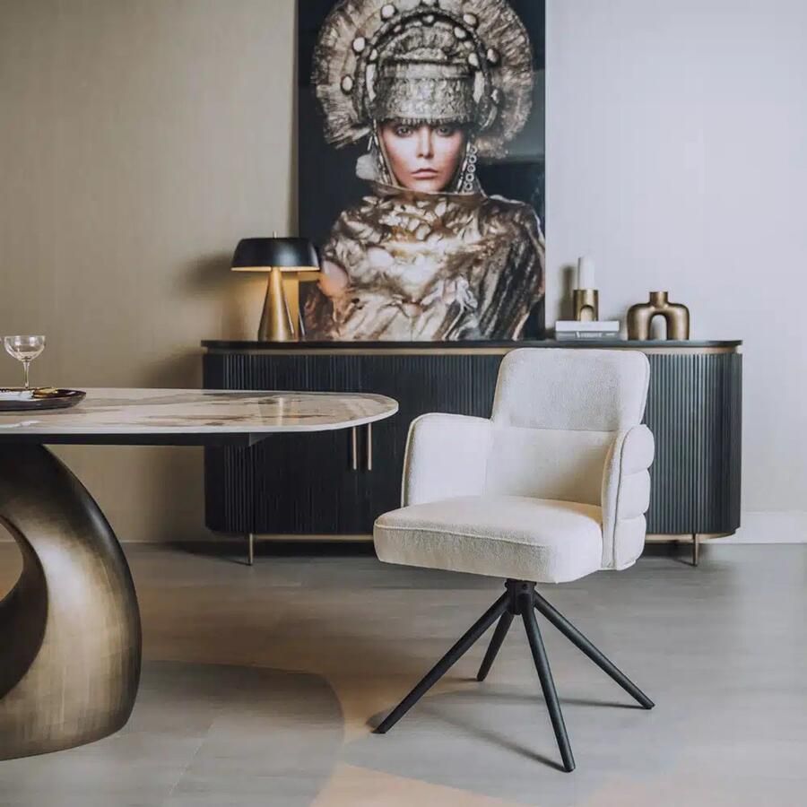 Tower Living eetkamerstoel Rumo draaibaar met arm wit