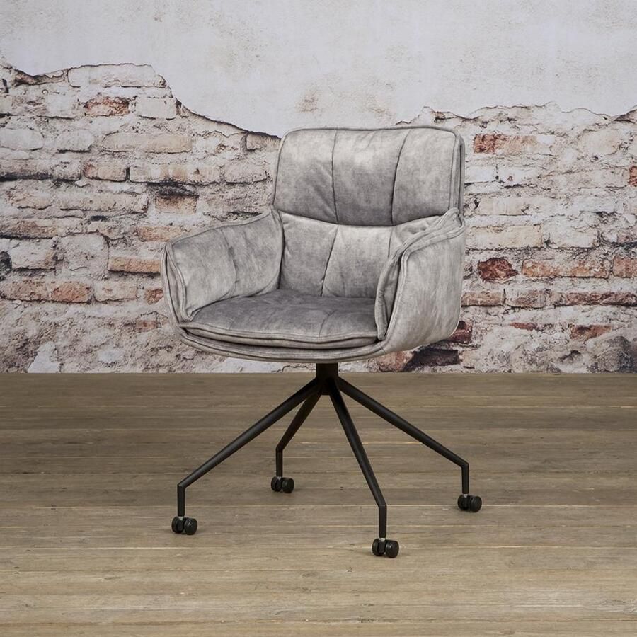 Tower Living Eetkamerstoel Saronno Licht Grijs Stof