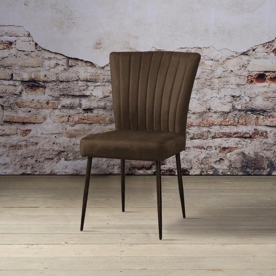 Tower Living Eetkamerstoel Toledo Donker bruin Stof