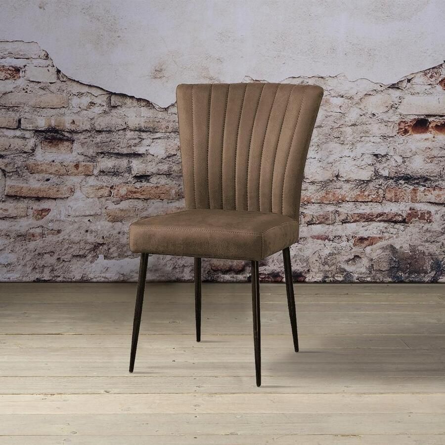 Tower Living Eetkamerstoel Toledo Licht bruin Stof