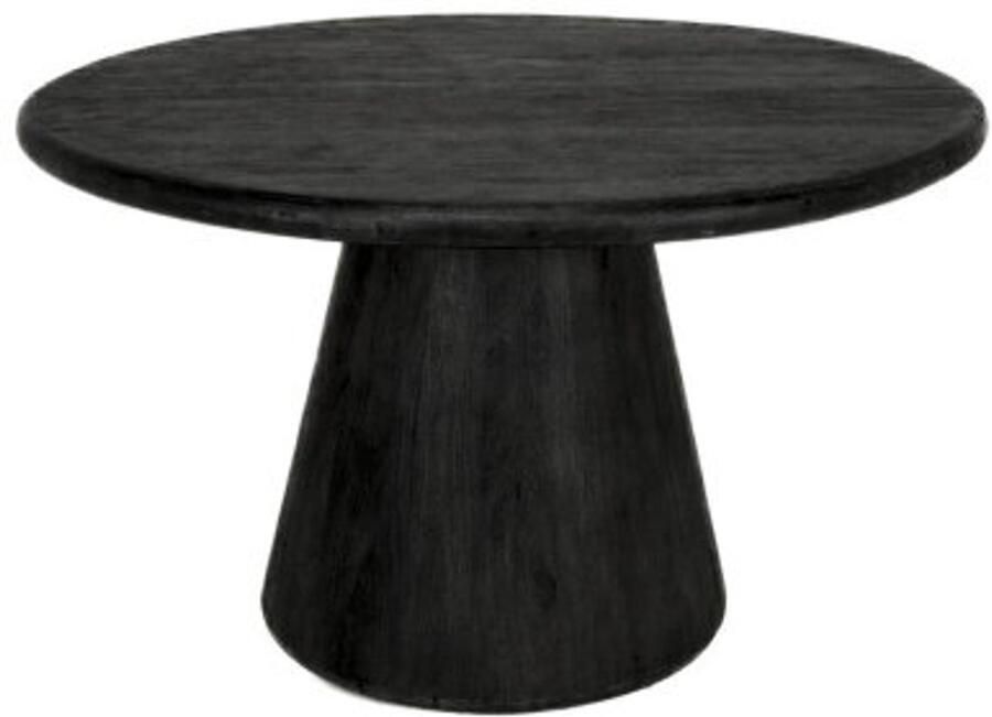 Tower Living Eettafel Asti rond mangohout 130 cm Zwart