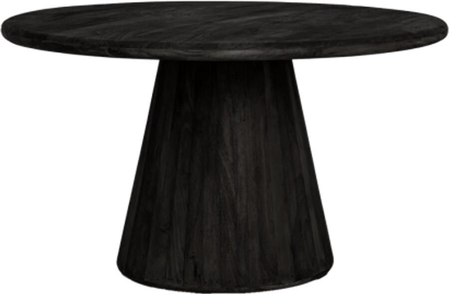 Tower Living Eettafel Asti rond mangohout 150 cm Zwart
