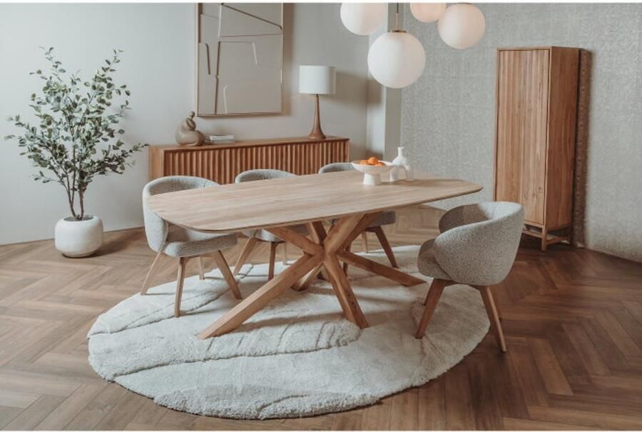 Tower Living Eettafel Crotone Deens ovaal acacia 220 cm Naturel