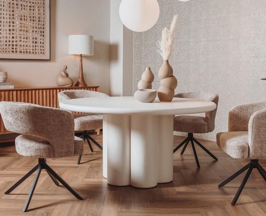 Tower Living Eettafel Melzo rond beton 150 cm gebroken wit - Foto 2