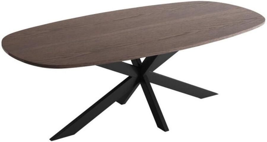 Tower Living Eettafel San Marino Deens ovaal eikenhout 200x100 cm Bruin