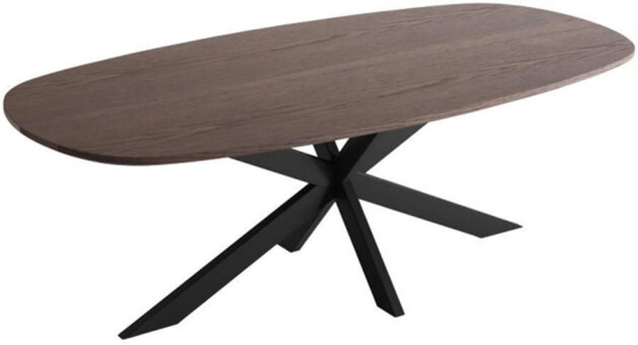 Tower Living Eettafel San Marino Deens ovaal eikenhout 220x110 cm Bruin