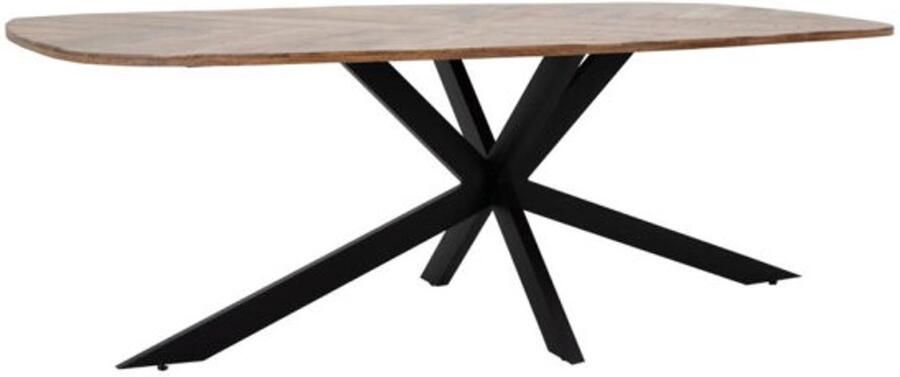 Tower Living Eettafel Silvi Deens ovaal mangohout visgraat 200x110 cm Naturel