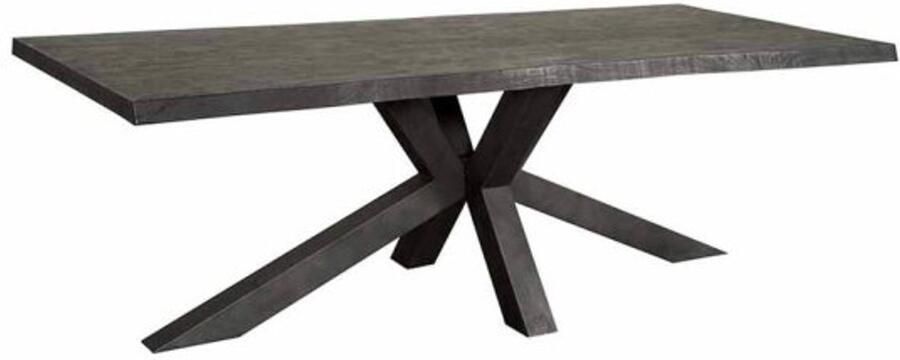 Tower Living Eettafel Sovana boomstamblad Acaciahout 240x100 cm Zwart