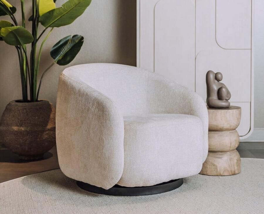 Tower Living Castro Fauteuil fabric Haga 23 pearl (draaibaar)