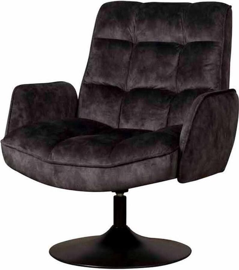 Tower Living fauteuil Tropea draaibaar met arm donkergrijs