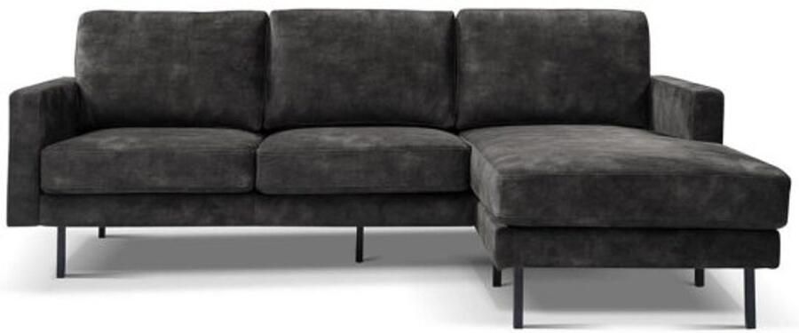 Tower Living Hoekbank Cambridge 2 5-zits met Chaise Longue – Adore stof Antraciet