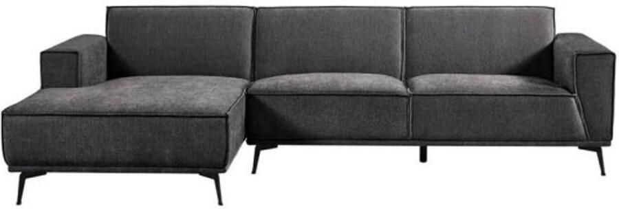 Tower Living Hoekbank Leeds 2 5 zits chaise longue Links Stof City 464 Black Blue