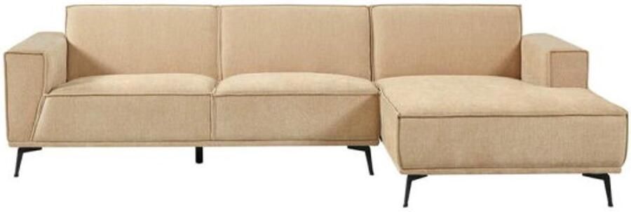 Tower Living Hoekbank Leeds 2 5 zits chaise longue rechts Stof City 120 Beige