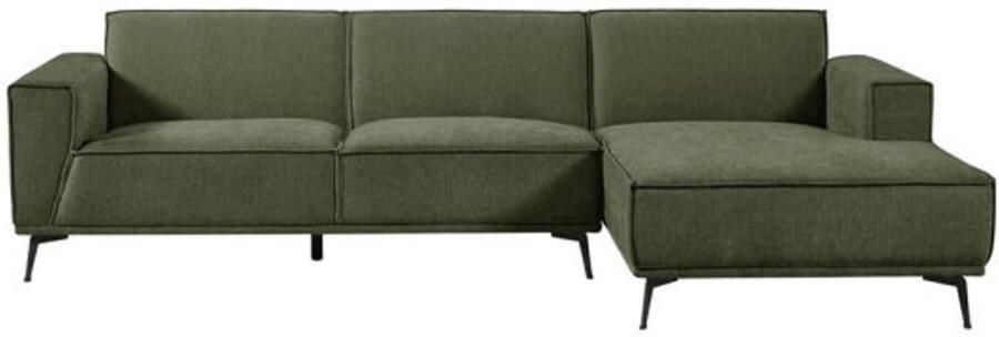 Tower Living Hoekbank Leeds 2 5 zits chaise longue rechts Stof City 355 Bottle Green