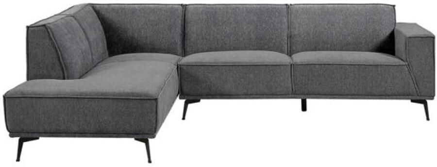 Tower Living Hoekbank Leeds 2 5 zits ottoman Links Stof City 464 Black Blue