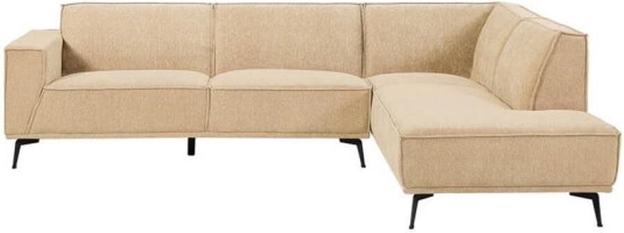 Tower Living Hoekbank Leeds 2 5 zits ottoman rechts Stof City 120 Beige