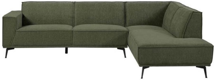 Tower Living Hoekbank Leeds 2 5 zits ottoman rechts Stof City 355 Bottle Green