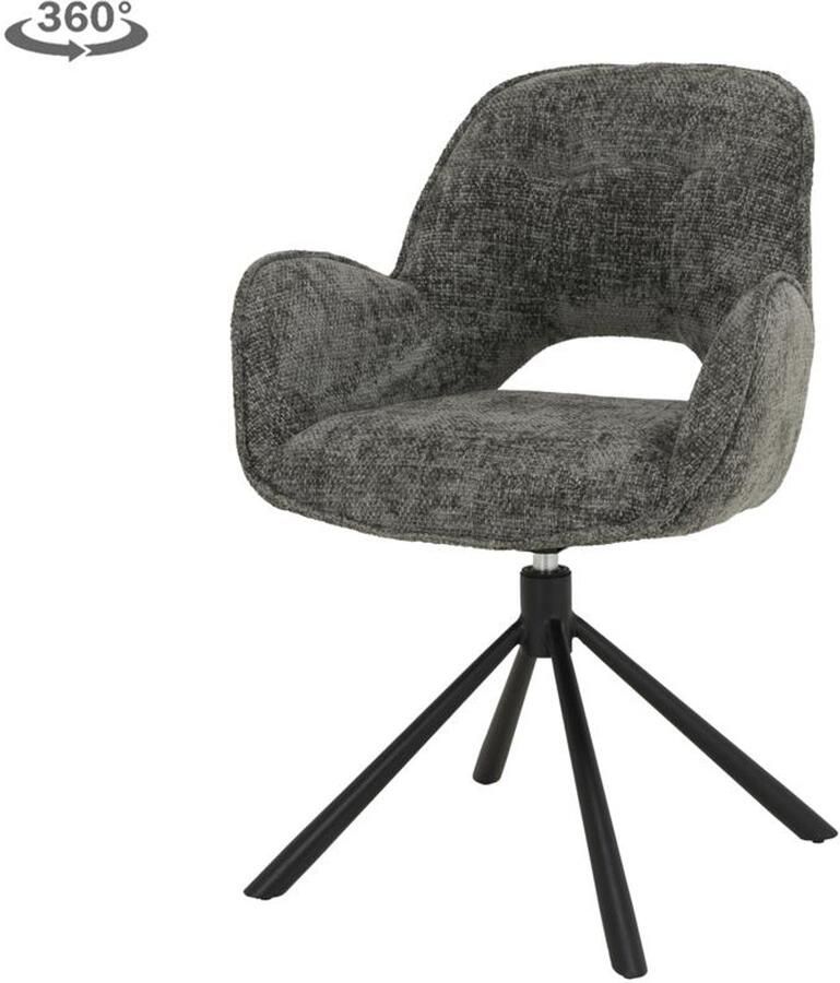 Tower Living Isola Armstoel charcoal (draaibaar)