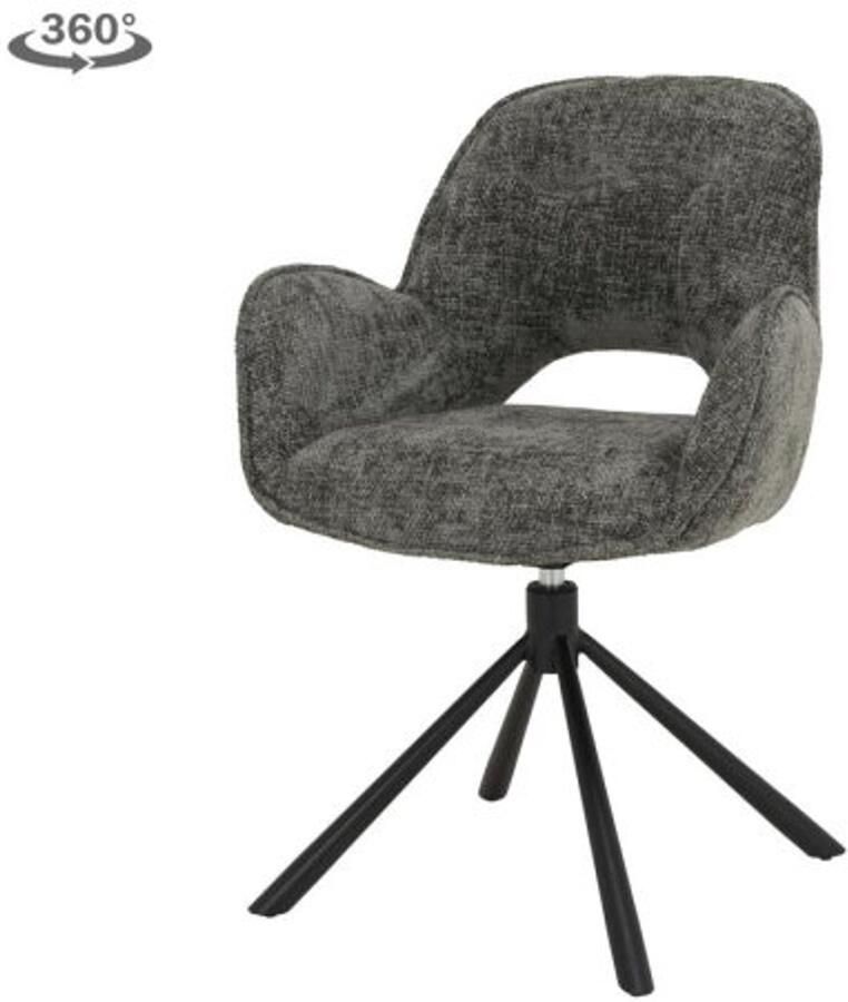 Tower Living Isola eetkamerstoel draaibaar – Stof haga charcoal