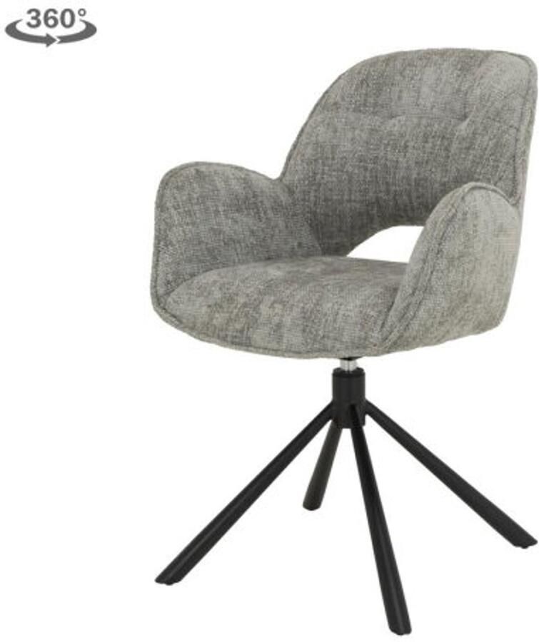 Tower Living Isola eetkamerstoel draaibaar – Stof haga silver