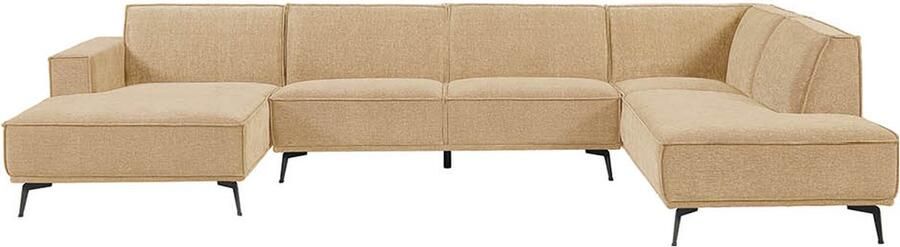 Tower Living Leeds Chaise Lounge L + 2 5 seater no arm Ottoman R Beige