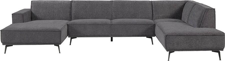 Tower Living Leeds Chaise Lounge L + 2 5 seater no arm Ottoman R Black Blue