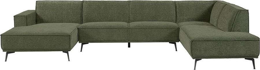 Tower Living Leeds Chaise Lounge L + 2 5 seater no arm Ottoman R Bottle Green