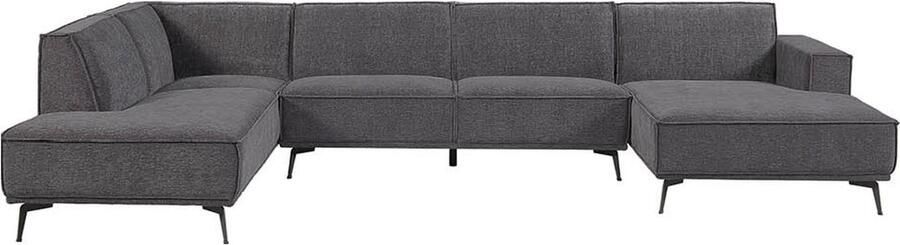 Tower Living Leeds Chaise Lounge R + 2 5 seater no arm Ottoman L Black Blue