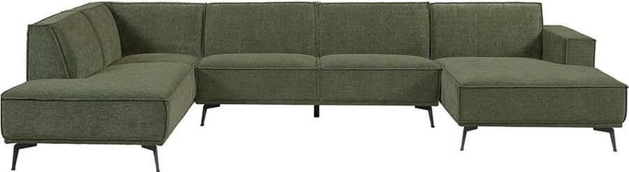 Tower Living Leeds Chaise Lounge R + 2 5 seater no arm Ottoman L Bottle Green