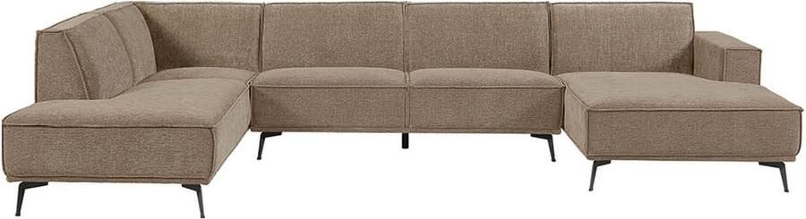 Tower Living Leeds Chaise Lounge R + 2 5 seater no arm Ottoman L Moss Grey