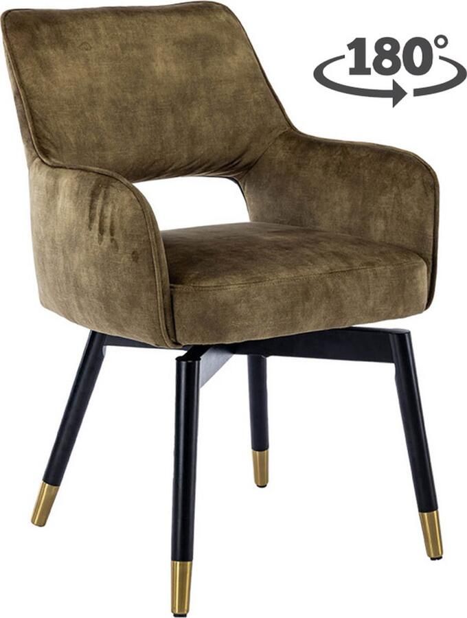 Tower Living Lenno Armstoel fabric Adore 16 Forest green (draaibaar)