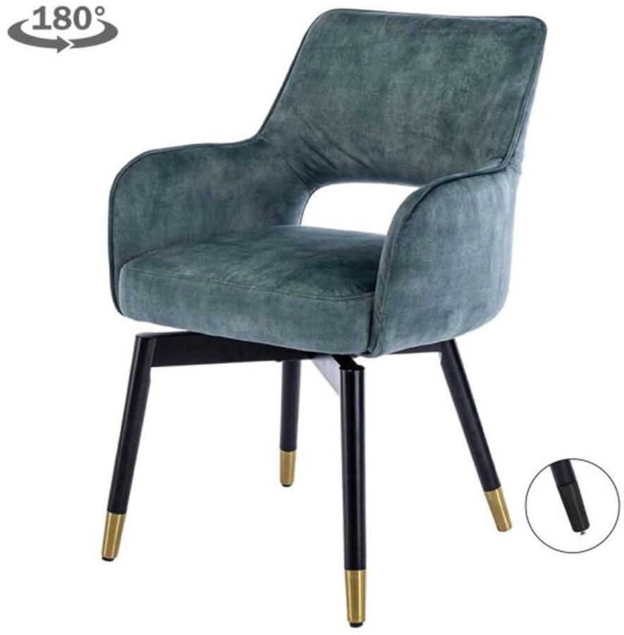 Tower Living Lenno Armstoel fabric Adore 31 Grey blue (draaibaar)