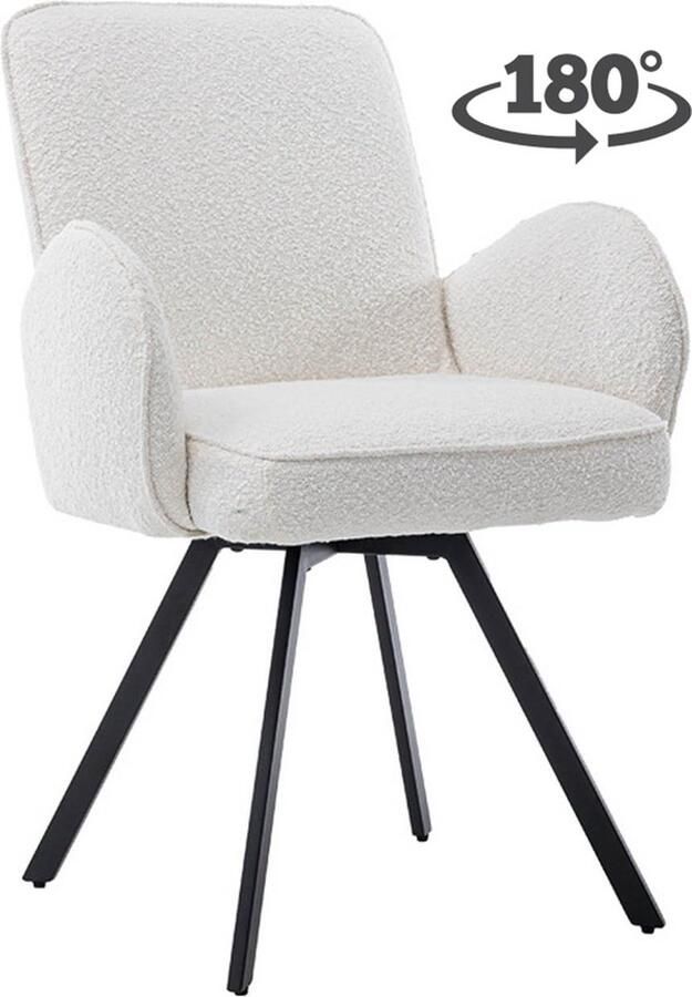 Tower Living Livo Armstoel fabric Ascot 1 White (draaibaar)