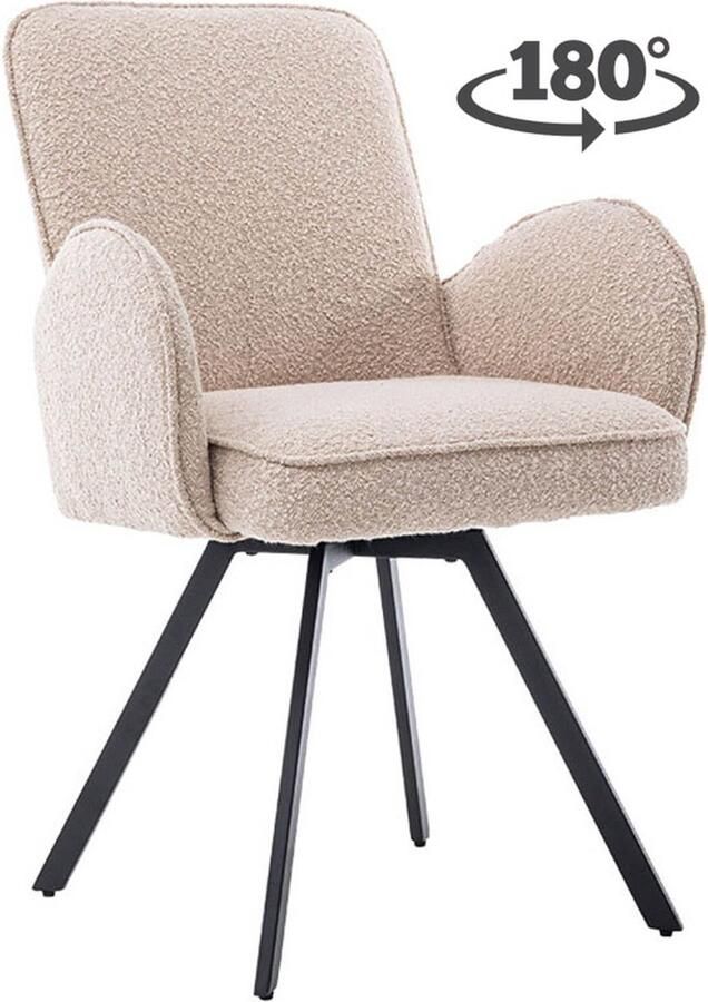 Tower Living Livo Armstoel fabric Ascot 12 Beige (draaibaar)