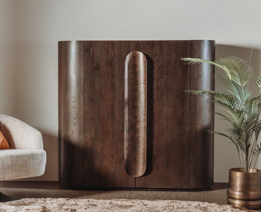 Tower Living Opbergkast Allure eiken 150x50x140 cm Donkerbruin