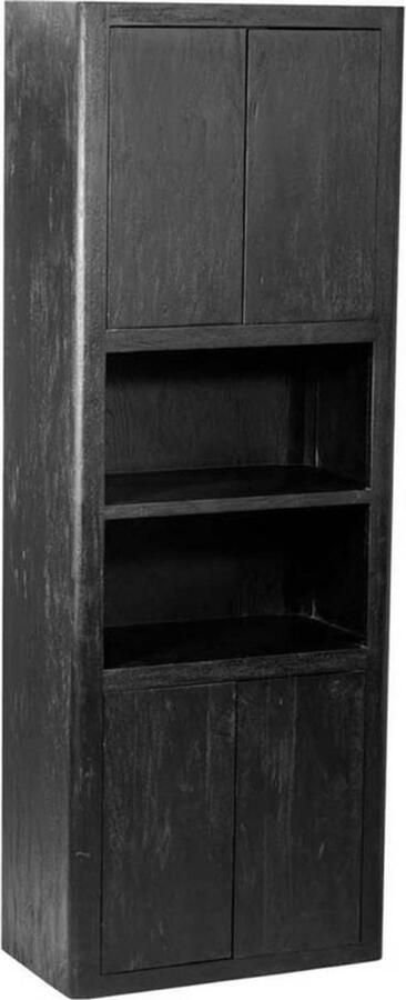 Tower Living opbergkast Tenna 80x45x220 cm 4 deurs 2 open vakken mangohout